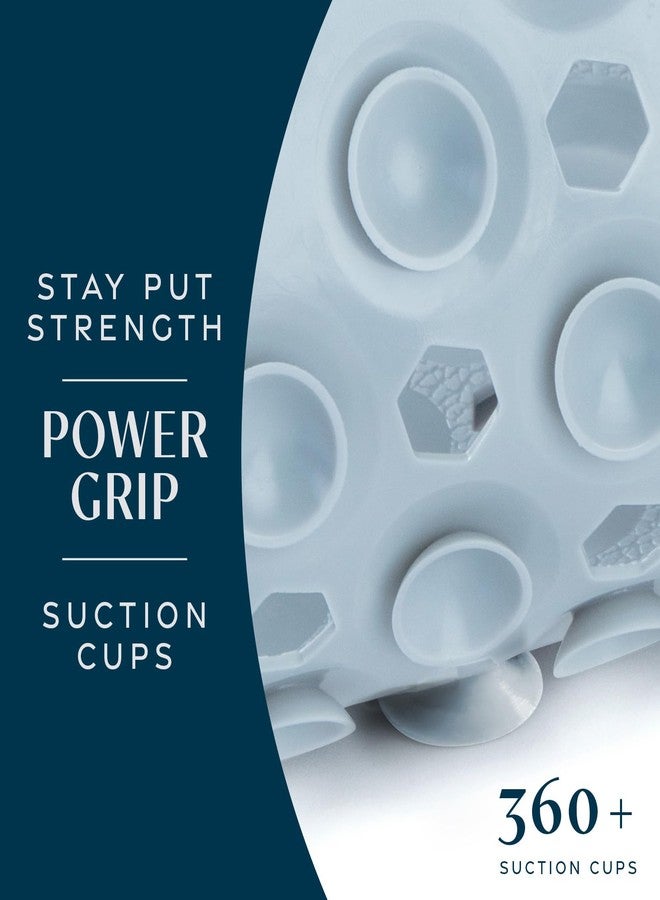 SlipX Solutions Power Grip Bathtub Safety Mat | Precision Grip Technology for Longer, Stronger, & Softer Wet Surface Protection | Solid Gray 39"x16" - Image 2