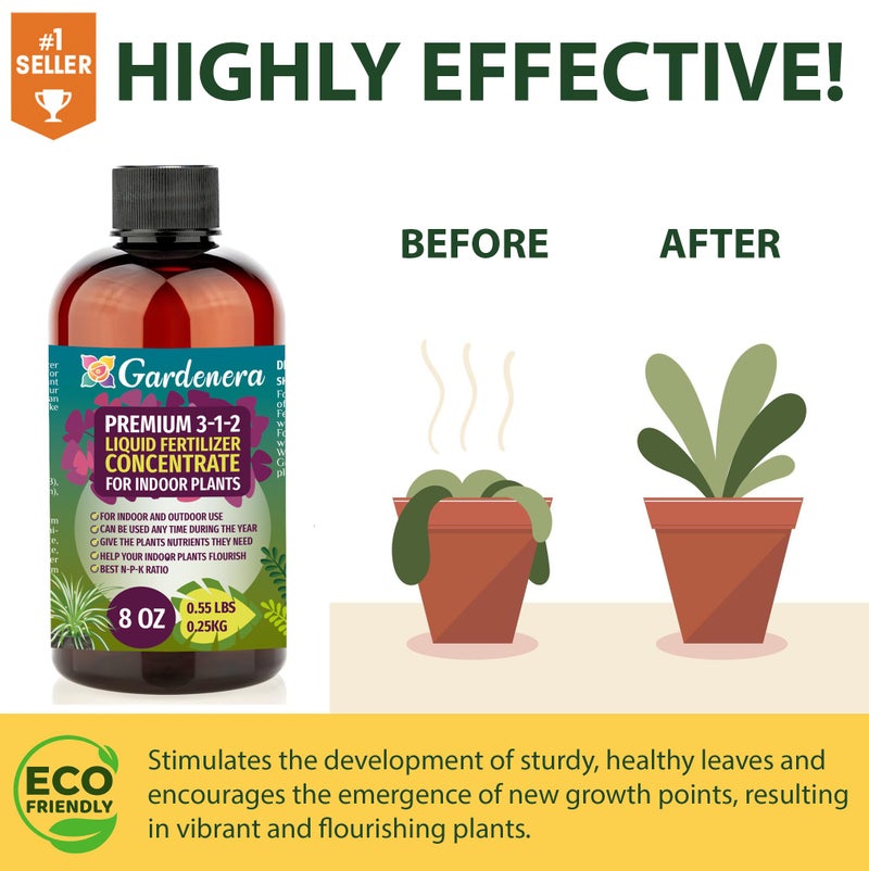 Gardenera Premium Liquid Palm Tree Plant Fertilizer - 3-1-2 Concentrate for Indoor Plants and Flowers by Gardenera | Organic Plant Food for Palm Trees - 8oz - Image 4