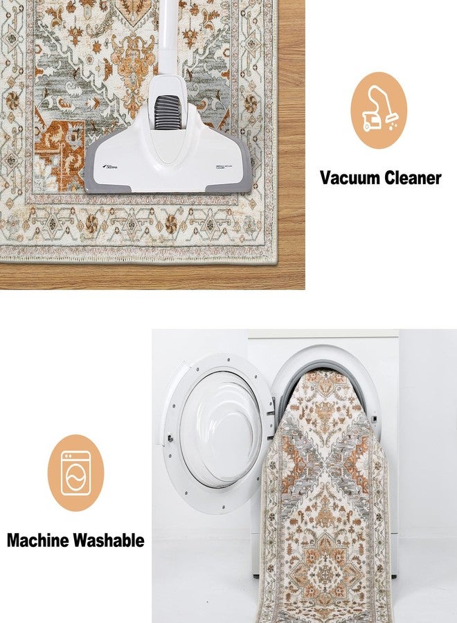 Yamaziot Boho Washable Kitchen Rugs Sets of 3, Non Slip Kitchen Mats for Floor with Rubber Backing, Waterproof & Stain Resistant Thick Carpet Runner Throw Rug for Kitchen, Laundry Room, Hallway - Image 5