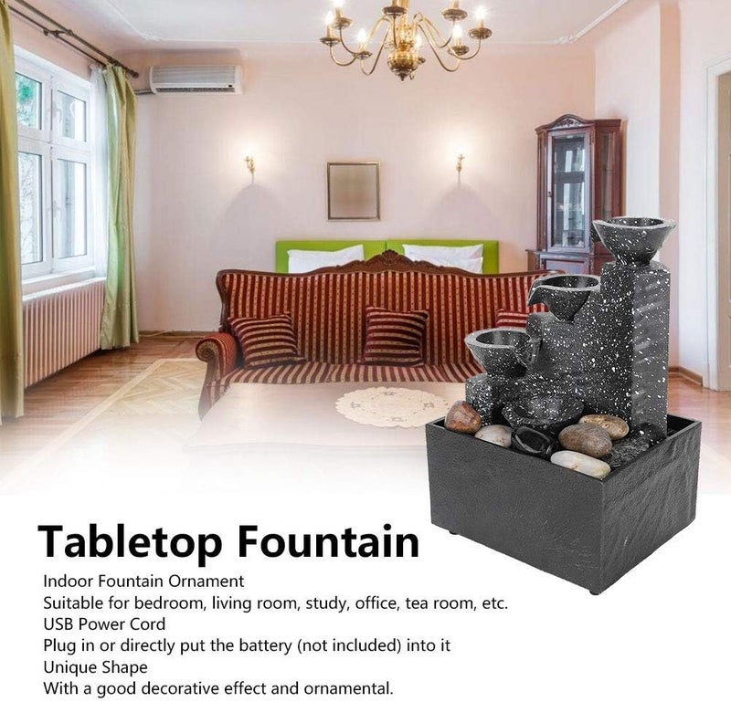 Bukela Fault optimized construction Water Fountain Mini Tabletop USB Water Fountain Desktop Ornament Crafts Zen Meditation Fountains for Indoor Home Office Table Decoration Holiday Foldable - Image 2