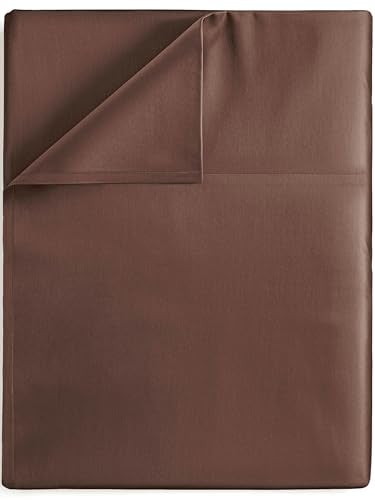CGK Unlimited Queen Size Flat Sheet  Hotel Quality Top Flat Bed Sheet Only  UltraSoft Comfy Breathable  Cooling  Fade  Wrinkle Free  EasyCare Stain  Shrink Resistant Bedding  EasyFit  OekoTex  Brown 