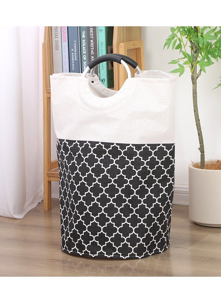 Hanayo 2 Pack Laundry Baskets Waterproof Foldable Bag Organizer Basket with Carry Handles Storage Basket for Clothes Toys Dirty Clothes(Grey+Black） - Image 3