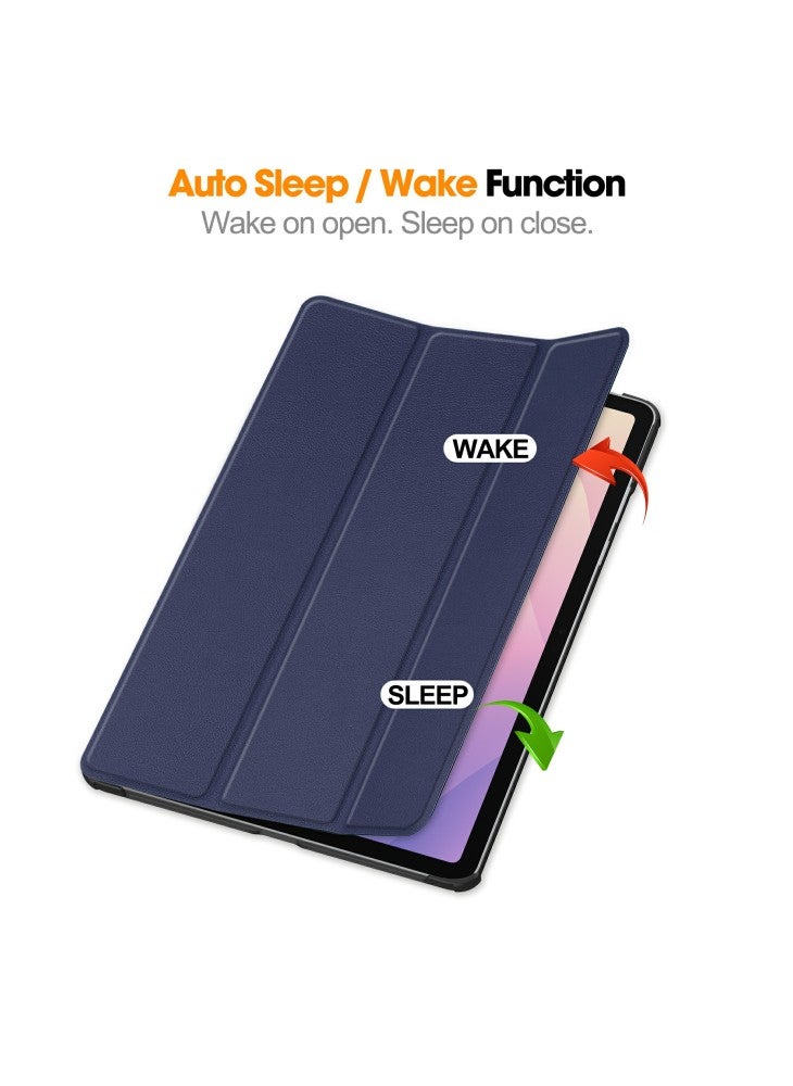 For Samsung Galaxy Tab S11 Case Anti-Drop Leather Stand Tablet Cover - Blue - Image 2