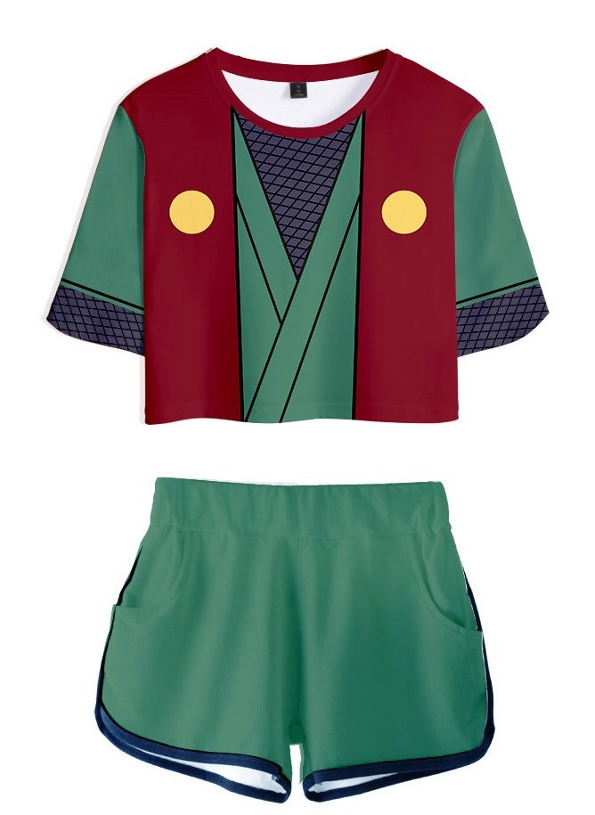 KUYING New Naruto Crop Top Short T Shorts Set  - Image 1