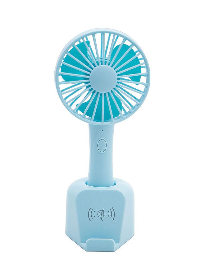 إسكدنيا مروحة K62 صغيرة محمولة باليد وقابلة للشحن بمنفذ USB مزودة ب 3 مستويات للسرعة وتوفر شحناً لاسلكياً للهواتف المحمولة أزرق - Image 1
