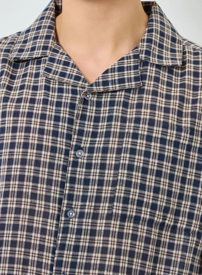 Styli  Men Cotton Checked Shirt and Shorts Set for Men | Best Price UAE