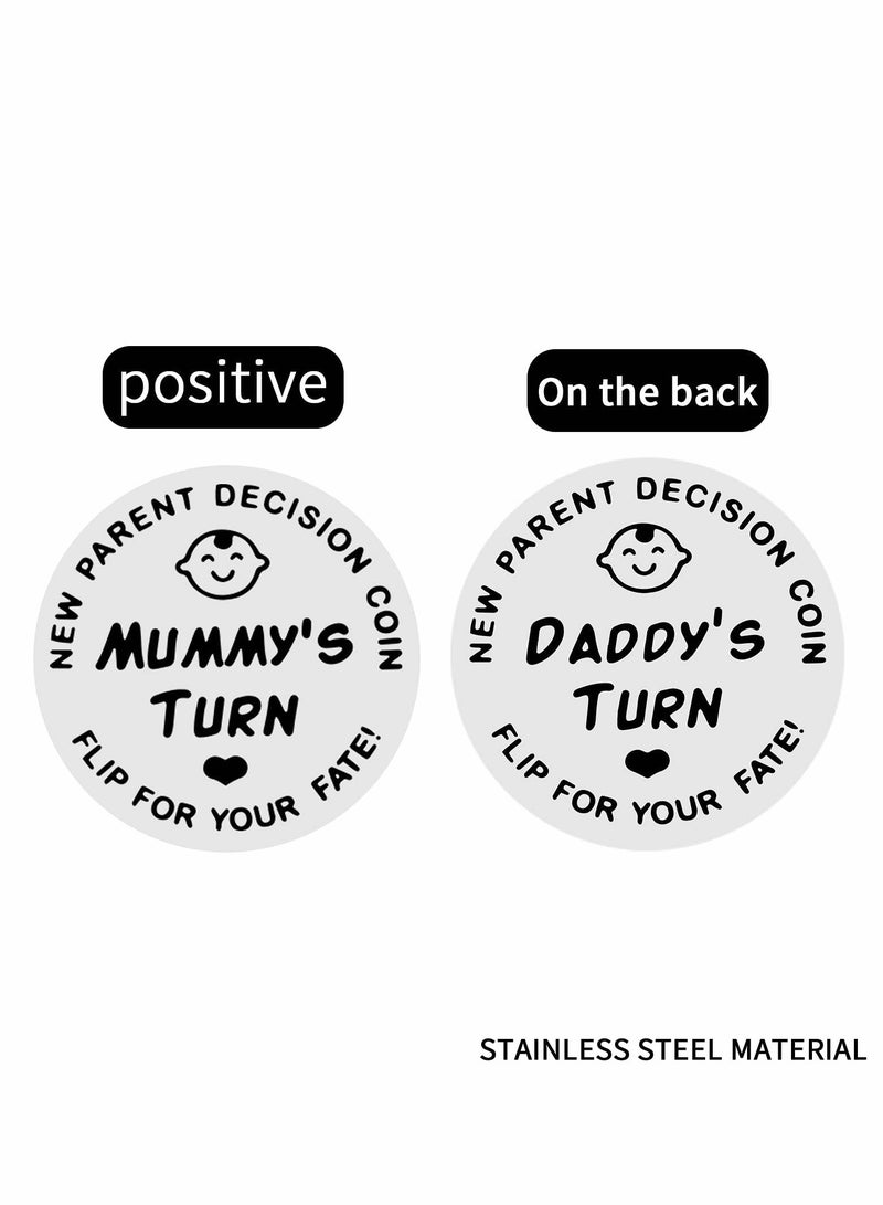KASTWAVE Decision Coin New Baby Gift for Mom Dad Pregnant Mothers First Time Parents to be Birthday Funny Present Double-Sided - Image 2