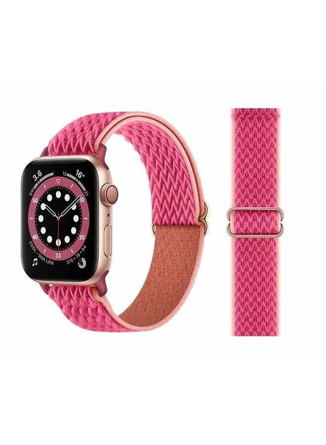 vesus Wavy Adjustable Braided Solo Band for Apple Watch Series 6/SE/5/4/3/2/1 40/38mm Pink