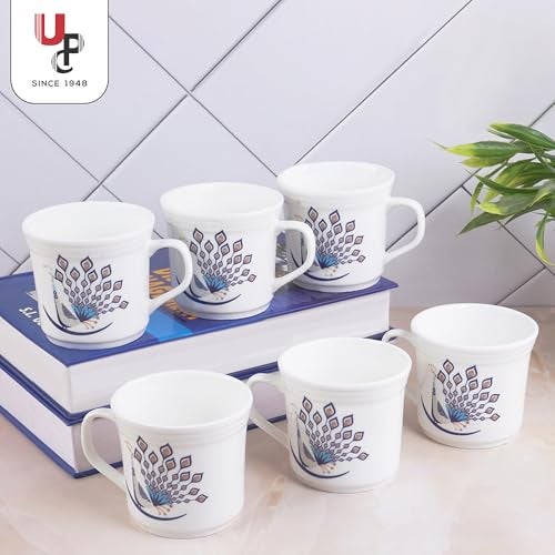 UPC U.P.C. Ceramic Tea Cups Set of 6| Microwave & Dishwasher Safe Cup Set of 6 for Tea & Coffee | Premium Coffee Mugs Set of 6 | Stylish Cups & Mugs for Home & Office with Bone-Ash Free-150ml. - Image 2