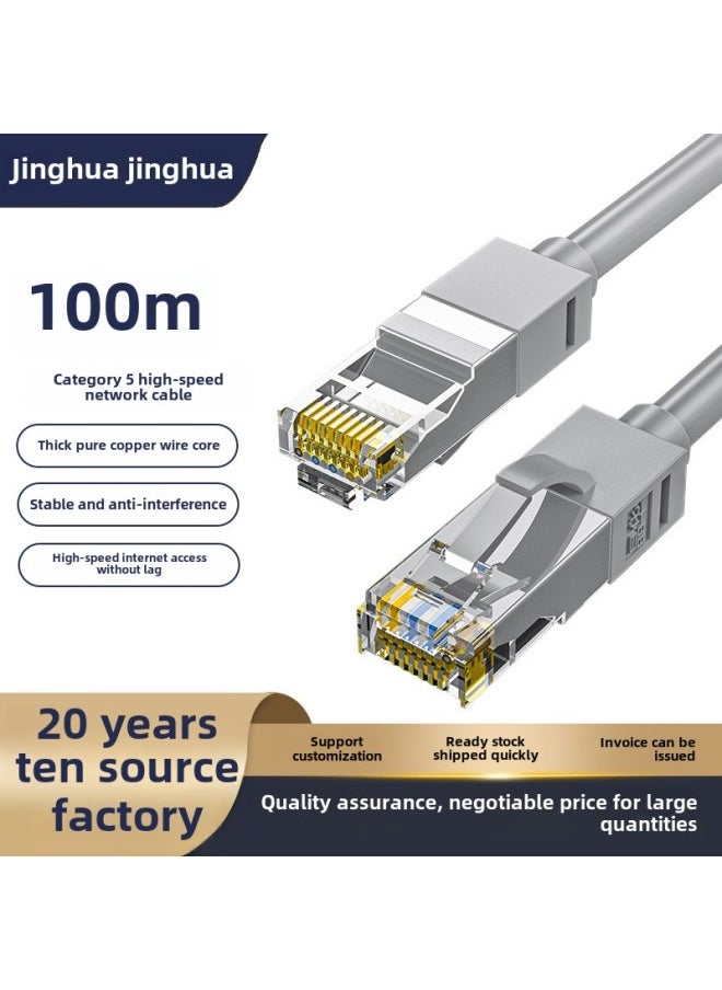 Generic Jinghua Network Cable Jumper Class 5 Network 100 Megabytes Computer Network Cable Finished Network Cable Home Network Cat5-Color:Gray Copper Style-Line Length:0.5 M  - Image 2