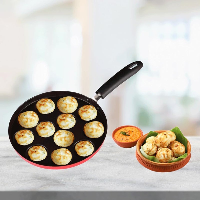 Thangam Paniyaram Pan 12 Cavities 8 Inch, 20 cm Appam Patra, Paniyarakkal Pan for Appe, Gunta Ponganalu, Paddu, Kuzhi and Litti - Image 1