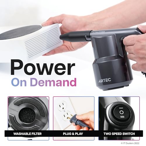 IT Dusters AirTec Ultra Electric Air Duster Blower for PC, Laptop, Console, Electronics and Home Cleaning, Environmental Alternative to Spray air can Duster Keyboard Cleaner (Type 6) - Image 4