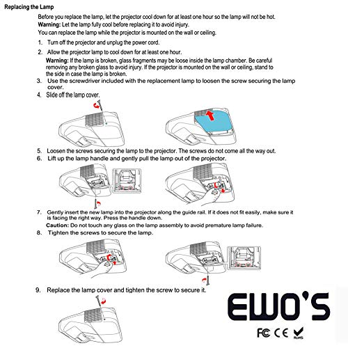 EWO'S ELP71 Replacement Projector Lamp for ELPLP71/V13H010L71 Epson Powerlite 470 475W 480 485W, BrightLink 475Wi 480i 485Wi, EB-470 475W 475Wi 480 480E 485W 485Wi 1410Wi 1400Wi Lamp Bulb Replacement - Image 5