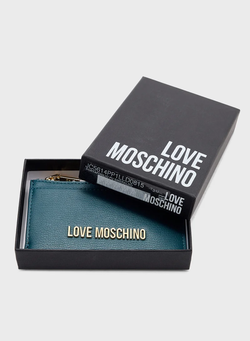 Love Moschino Logo Detailed Zip Over Wallet