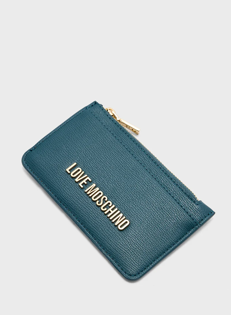 Love Moschino Logo Detailed Zip Over Wallet