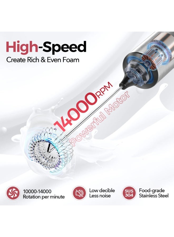 تُجَّار زَرَّة حزمة مطحنة القهوة الكهربائية ومخفوق الحليب ثنائية الاستخدام 2-في-1 | مطحنة قهوة كهربائية قابلة للشحن مزودة بطحن مخروطي مع 40 إعداداً قابلاً للتعديل + جهاز خفق الحليب بثلاث سرعات لتحضير اللاتيه والكابتشينو والإسبريسو وطريقة V60 والفرنش برس ونسكافيه والشوكولاتة الساخنة - Image 3