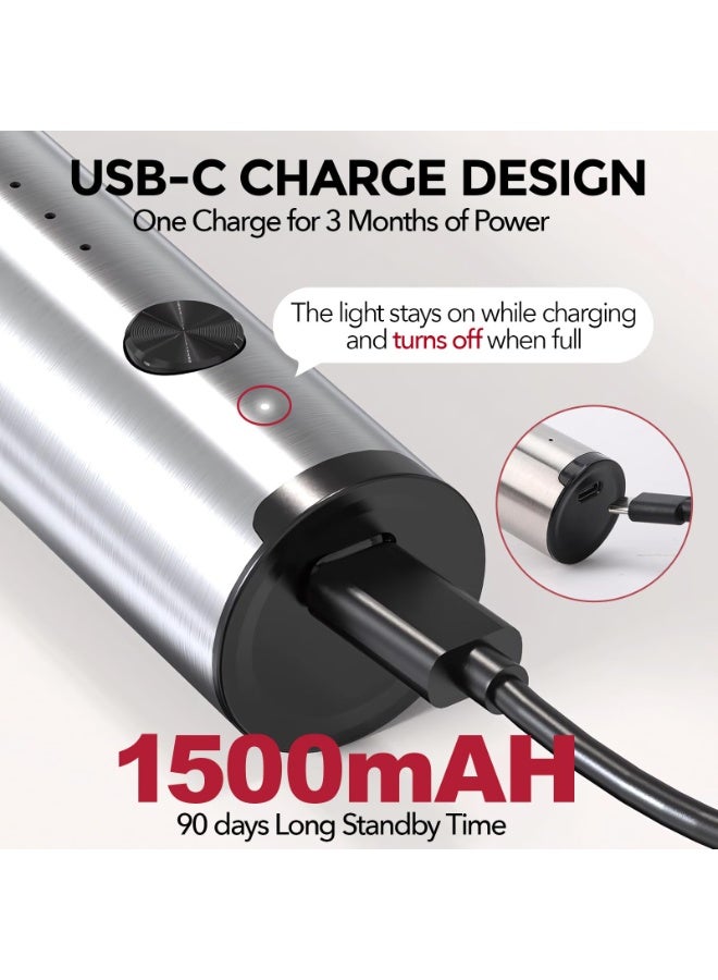 تُجَّار زَرَّة حزمة مطحنة القهوة الكهربائية ومخفوق الحليب ثنائية الاستخدام 2-في-1 | مطحنة قهوة كهربائية قابلة للشحن مزودة بطحن مخروطي مع 40 إعداداً قابلاً للتعديل + جهاز خفق الحليب بثلاث سرعات لتحضير اللاتيه والكابتشينو والإسبريسو وطريقة V60 والفرنش برس ونسكافيه والشوكولاتة الساخنة - Image 4