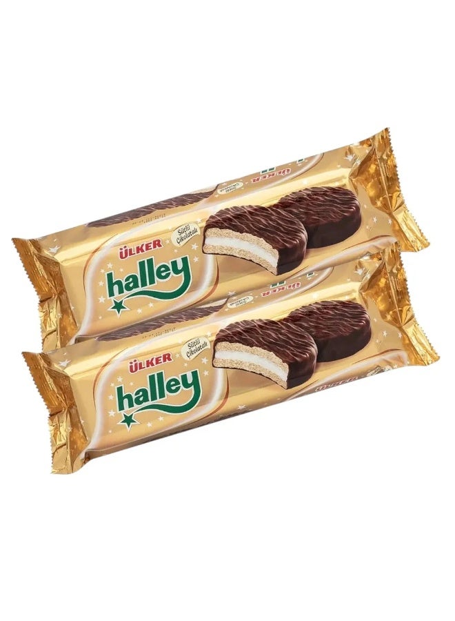 Ulker Halley Milk Chocolate Coated Sandwich Biscuits with Marshmallow Filling- 3 X 77gms