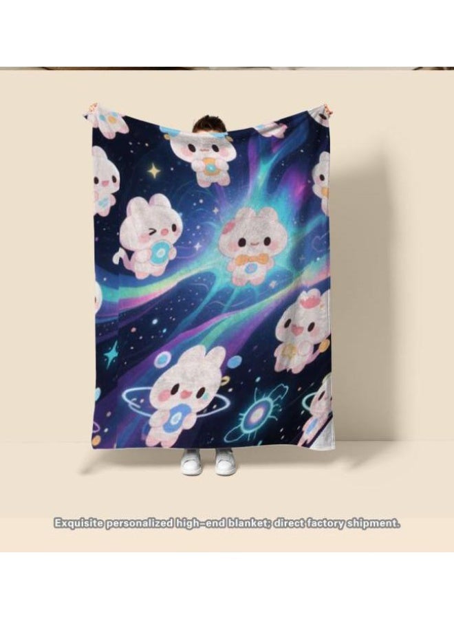 عام بطانية رقيقة من الفانيلا الكرتونية للأطفال والرضع (دافئة ومريحة، ومناسبة للنوم والألعاب) 70 سم * 100 سم - Image 1