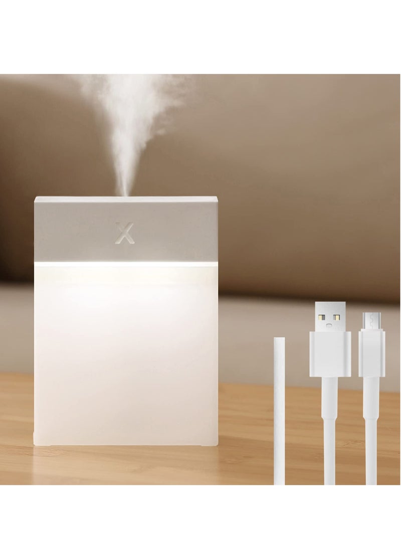 SYOSI Portable Small Humidifier, 280ml Portable Humidifier, Mini Cool Mist Humidifier with Night Light, USB Personal Desktop Humidifier for Bedroom, Office, Auto Shut-Off, Ultra-Quiet - Image 1