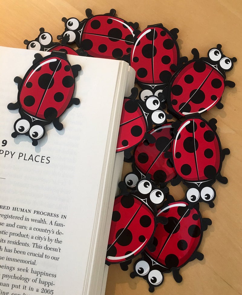 Fun-N-Nuf Ladybug Clip Bookmarks for Kids Students Cool Cute Animal Set of 10 Bulk Bookmark Funny Wacky Classroom Reading Incentives Library Rewards Novelty Party Favors Fun Prizes for Summer Reading Programs - Image 1