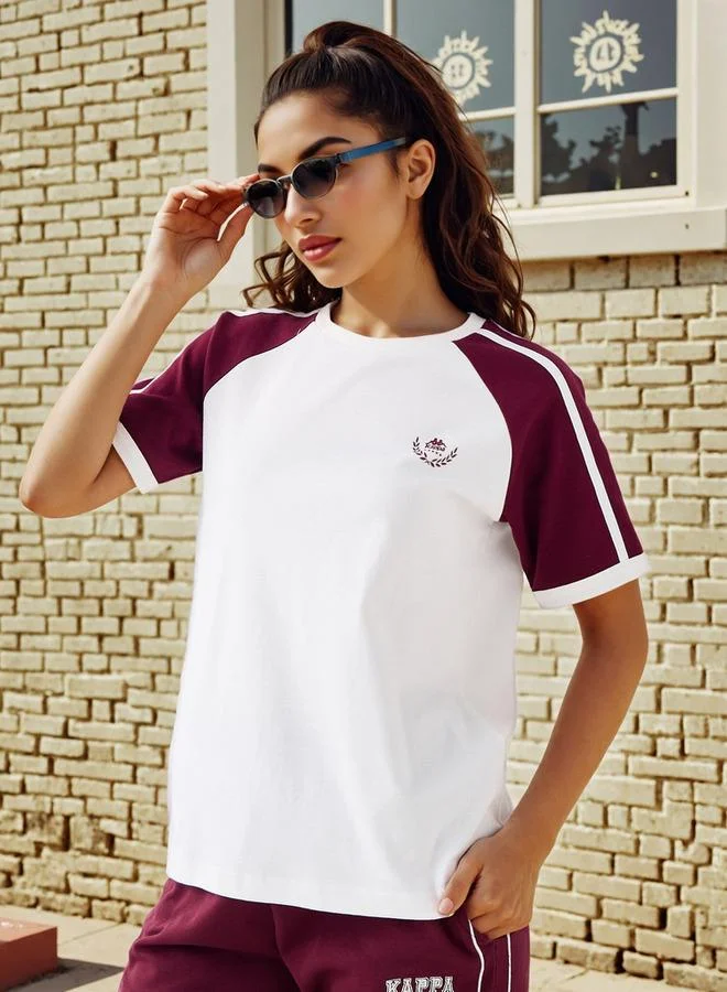 كابا Kappa Logo Print Raglan Sleeves T-shirt
