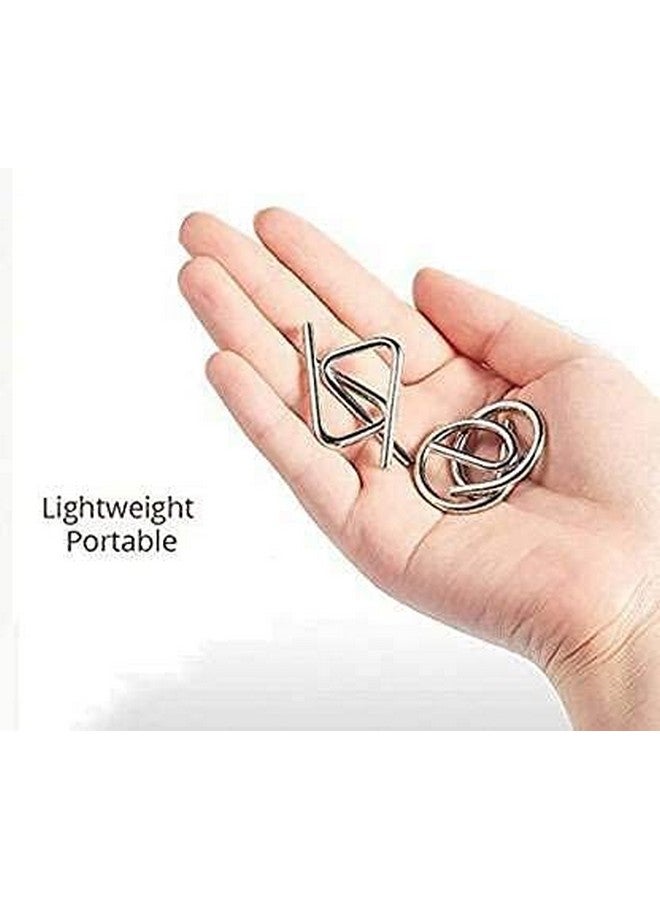 PLUSPOINT 6Pc Brain Teasers Metal Wire Puzzle Toys Metal Puzzle Toys For Gifts, Party Favors, Prizes, Disentanglement Puzzle Unlock Interlock Toys - Iq Puzzle Brain Teaser (6 Pc), Kids - Image 5