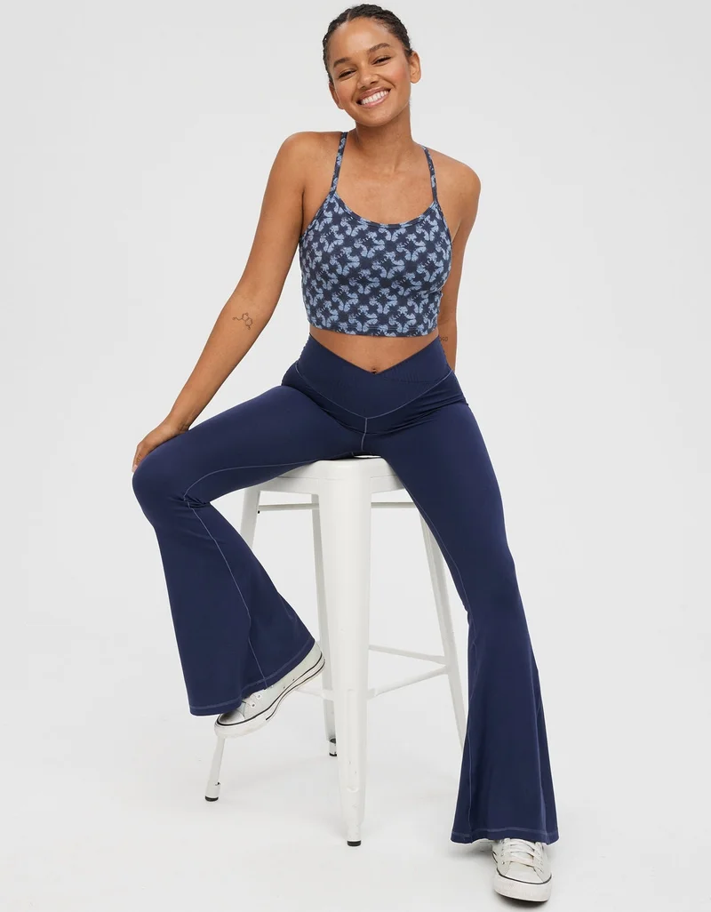 Aerie OFFLINE By Aerie Real Me High Waisted Crossover Flare Legging