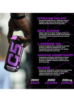 C5 Energy C5 Energy Drink Supercharge Mixed Berry Pre Workout - Sugar Free, Zero Calories, 200mg High Caffeine , Creatine - Beta Alanine - Citrulline Malate - High-Performance Pre-Workout Booster Supplement Pack of 12  - Image 5