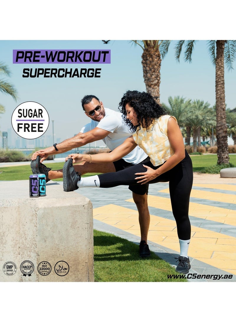 C5 Drink Supercharge Mixed Berry Pre Workout - Sugar Free, Zero Calories, 200mg High Caffeine , Creatine - Beta Alanine - Citrulline Malate - High-Performance Pre-Workout Booster Supplement Pack of 12 - Image 3