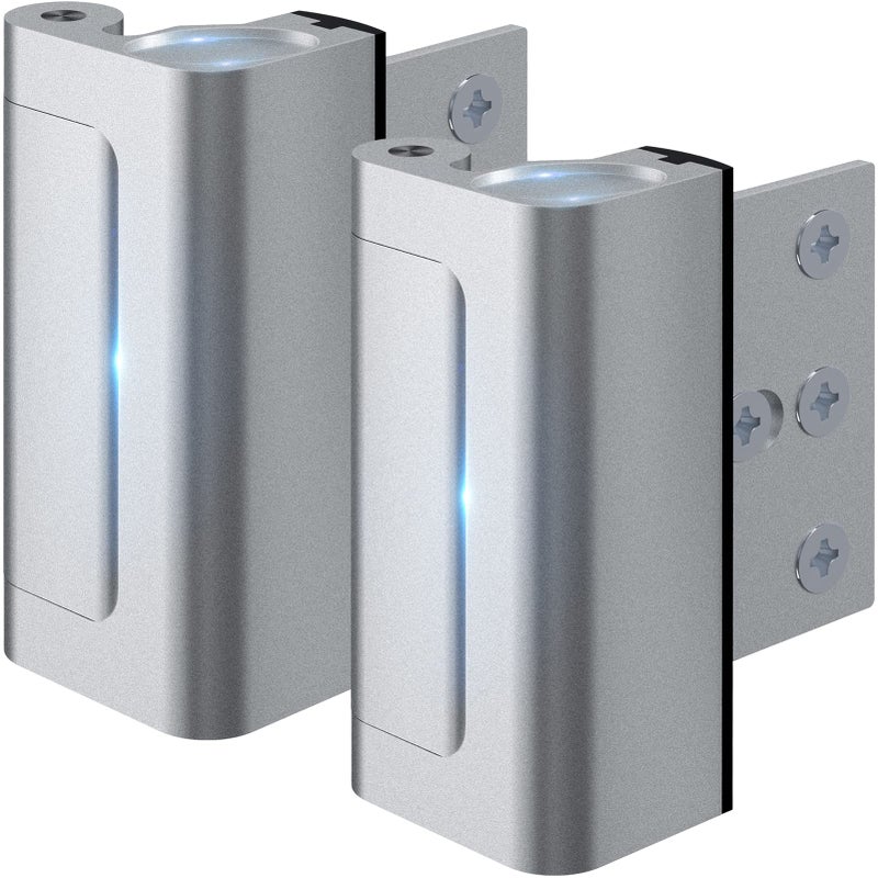 Rerishom 2 Pack Door Lock Withstand 800 lbs for Inward Swinging DoorDoor Reinforcement Lock with 8 Screws to Prevent Unauthorized Entry Pin Tumbler for Extra Home Security and Privacy