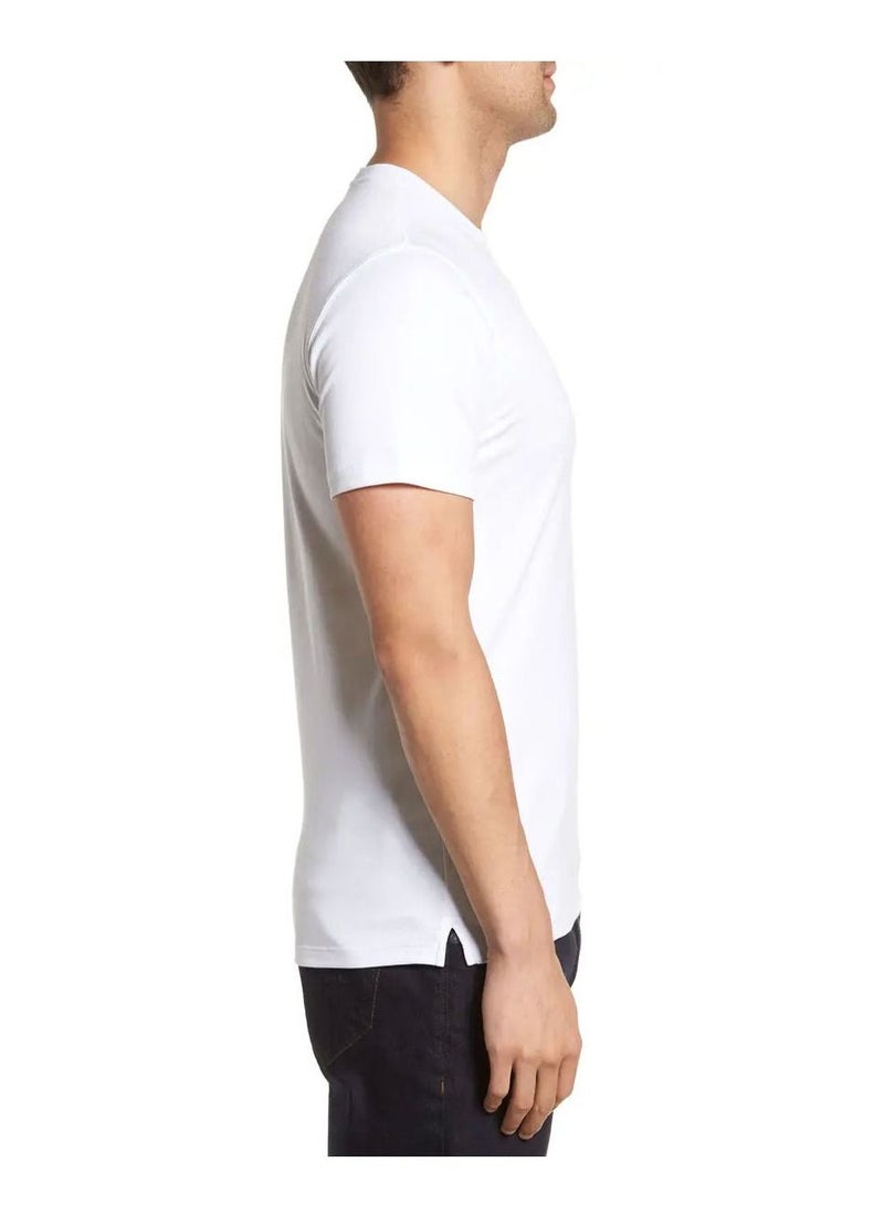 Holi Printed Round Neck Cotton White Color Mens Tshirt - Image 3
