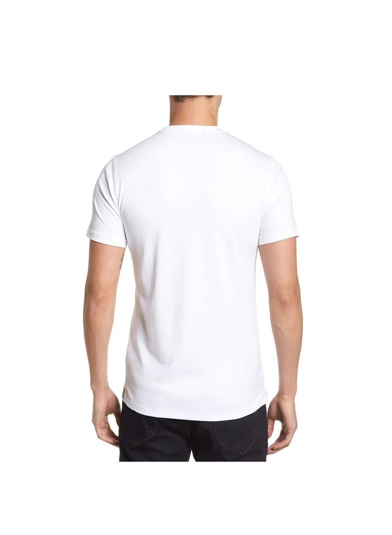 Holi Printed Round Neck Cotton White Color Mens Tshirt - Image 2