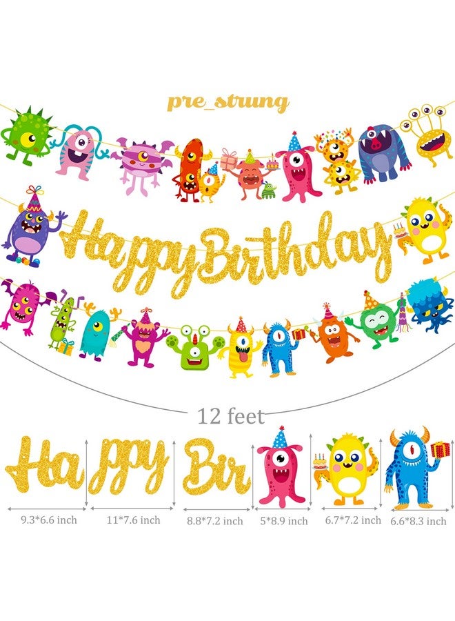umoni Monster Bash Birthday Party Supplies - Little Monster Theme Party Banner Decorations for Kids - Image 3