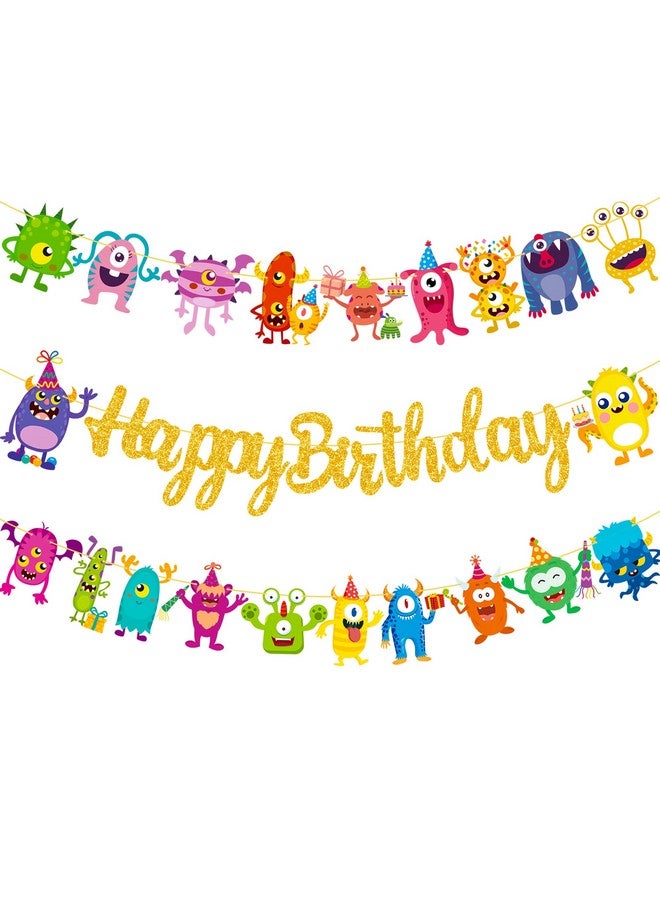 umoni Monster Bash Birthday Party Supplies - Little Monster Theme Party Banner Decorations for Kids - Image 2