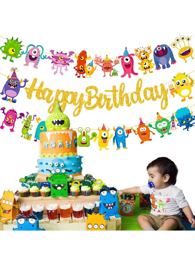 umoni Monster Bash Birthday Party Supplies - Little Monster Theme Party Banner Decorations for Kids - Image 5