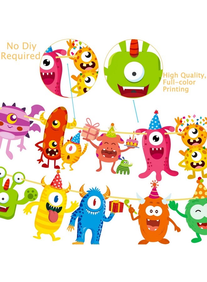 umoni Monster Bash Birthday Party Supplies - Little Monster Theme Party Banner Decorations for Kids - Image 4