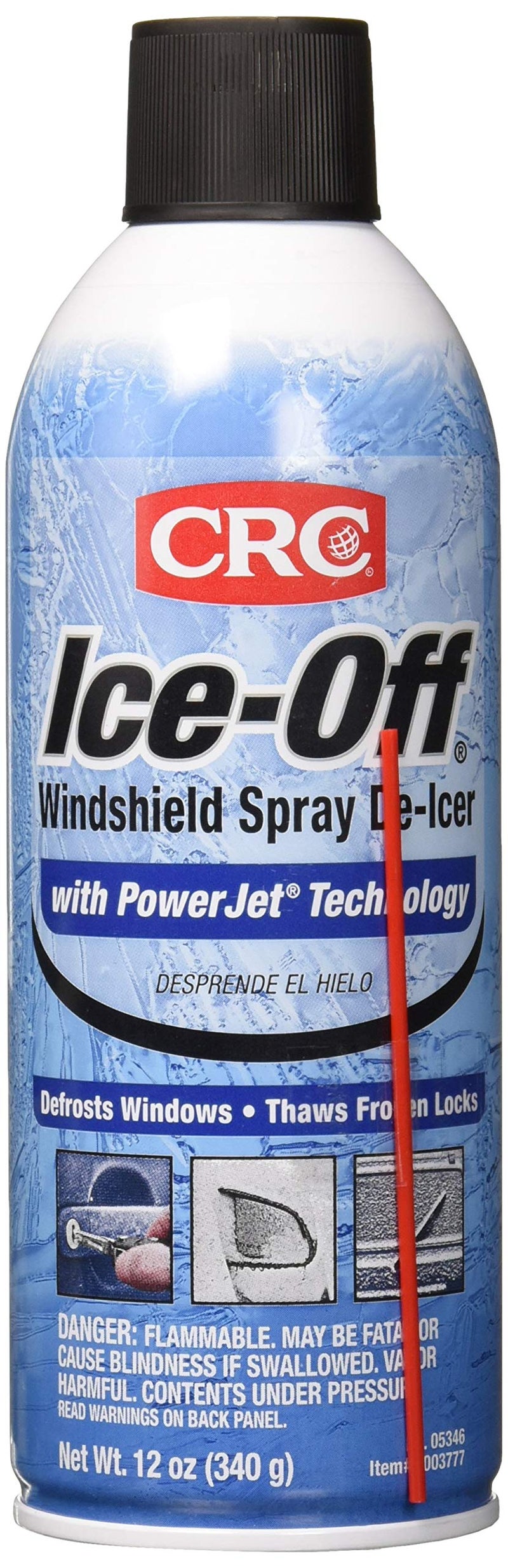CRC IceOff Winshield Spray DeIcer Net Wt 12 oz 340g Pack of 2White