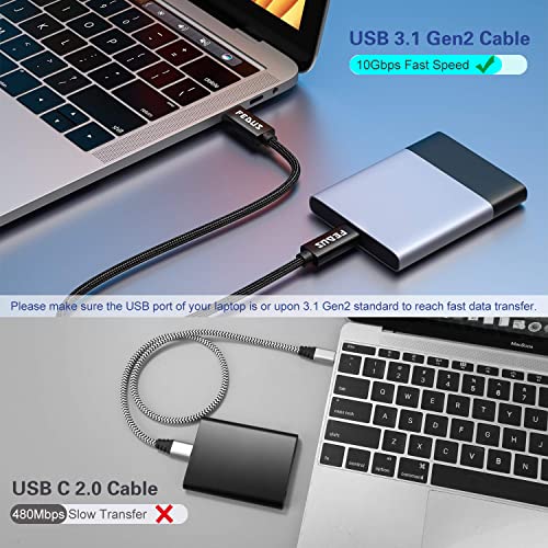 FEDUS Type C to Type C Fast Charging Cable USB 3.0 20V/5A Fast PD Charger 100W Output USB C to USB C Braided Cord Compatible with SSD Hard Drive,MacBook,i-Pad,Pixel,Galaxy (1.5 M),Black - Image 3