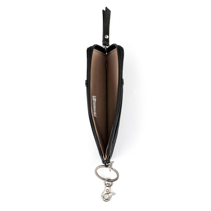 The Sak Iris Wallet in Leather, Elevated Card Holder with Keychain, Black Leaf Embossed II - Image 5