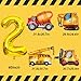 Tagberoy Construction Birthday Party Supplies 2 Year Old Large Construction Balloons 40Inch Gold Number 2 Balloons Construction Truck Foil Balloons for Boys 2nd Construction Birthday Party Decorations - Image 4