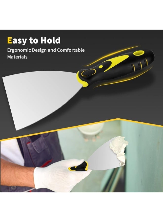 سكين الكعك ، مجموعة سكين الكعك 4 قطع (2 ، 3 ، 4 ، 5 بوصة) ، طلاء الفولاذ المقاوم للصدأ Sc ، أداة سكين الشريط لإصلاح الجدار الجاف ، إزالة ورق الجدران ، تطبيق الكعك ، الجص ، الأسمنت ، اللاصق - Image 4