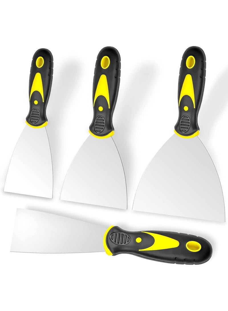 سكين الكعك ، مجموعة سكين الكعك 4 قطع (2 ، 3 ، 4 ، 5 بوصة) ، طلاء الفولاذ المقاوم للصدأ Sc ، أداة سكين الشريط لإصلاح الجدار الجاف ، إزالة ورق الجدران ، تطبيق الكعك ، الجص ، الأسمنت ، اللاصق - Image 1