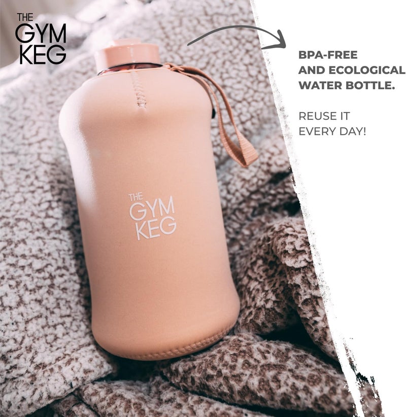 ALCOACH THE GYM KEG Sports Water Bottle Insulated | Half Gallon | Carry Handle | Big Water Jug For Sport | Large Reusable Water Bottles | Ecofriendly, Tritan (Pink) - Image 5