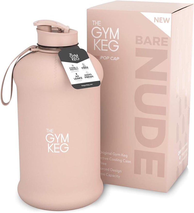ALCOACH THE GYM KEG Sports Water Bottle Insulated | Half Gallon | Carry Handle | Big Water Jug For Sport | Large Reusable Water Bottles | Ecofriendly, Tritan (Pink) - Image 1