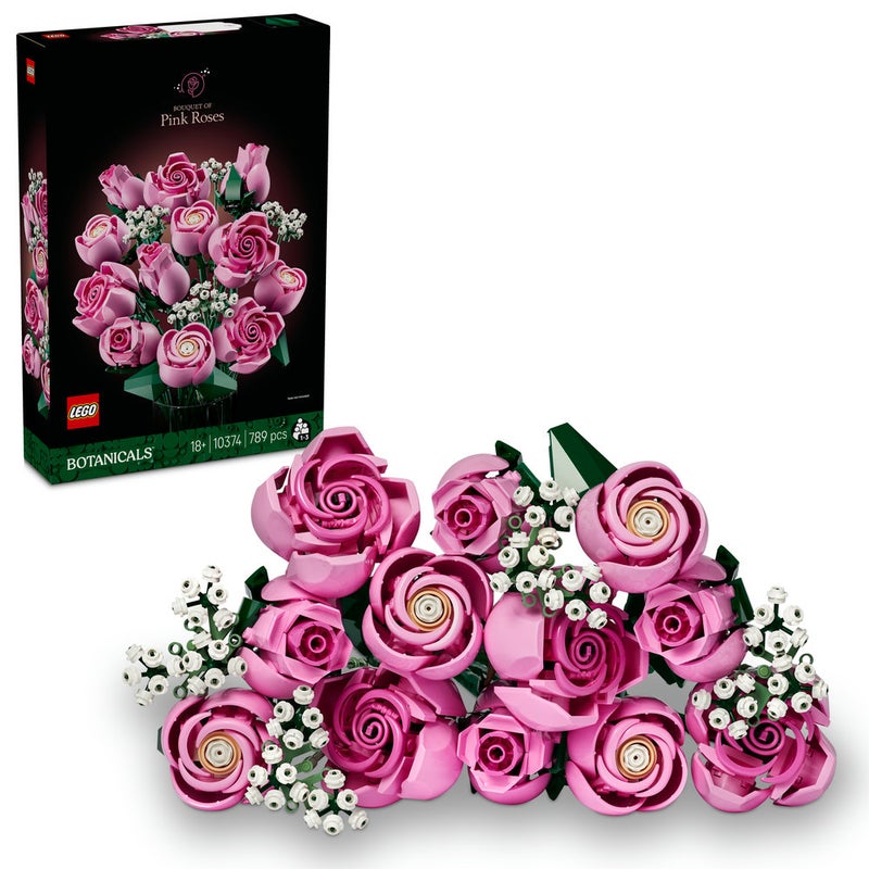 LEGO Botanicals Pink Bouquet, Valentine's Day Flower Building Set for Adults (789 Pieces) 10374 - Image 1