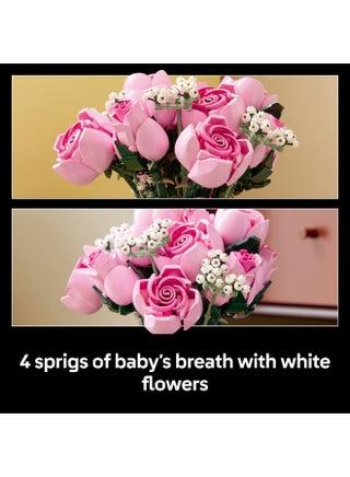 Botanicals Bouquet of Pink Roses Faux Flowers Set 10374 (Age 18+, 789 Pieces) - view 5