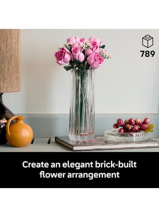 Botanicals Bouquet of Pink Roses Faux Flowers Set 10374 (Age 18+, 789 Pieces) - view 3
