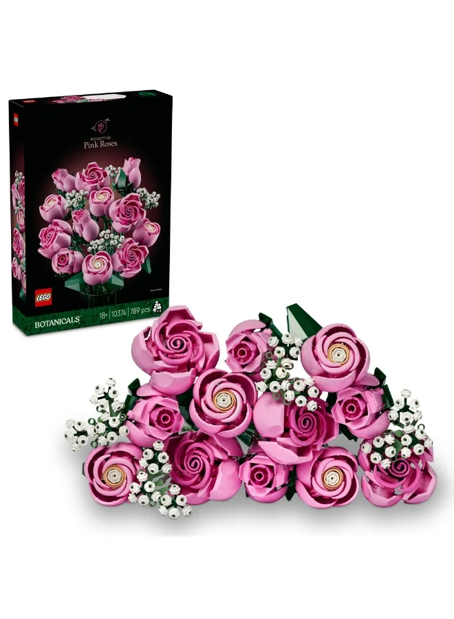 LEGO Botanicals Bouquet of Pink Roses Faux Flowers Set 10374 (Age 18+, 789 Pieces)