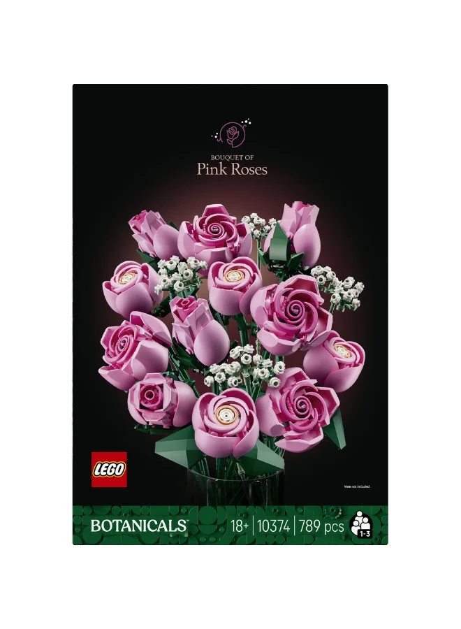 LEGO Botanicals Bouquet of Pink Roses Faux Flowers Set 10374 (Age 18+, 789 Pieces)
